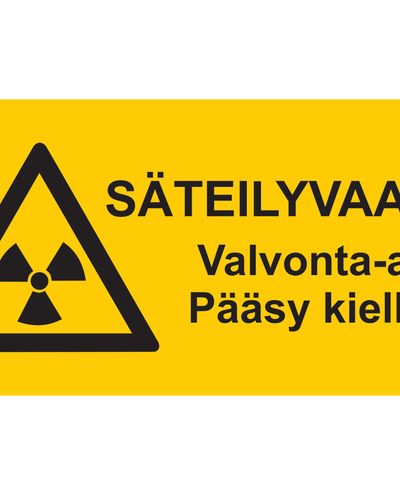 Kontrollområde för strålningsrisk, klistermärke, 400x200 mm