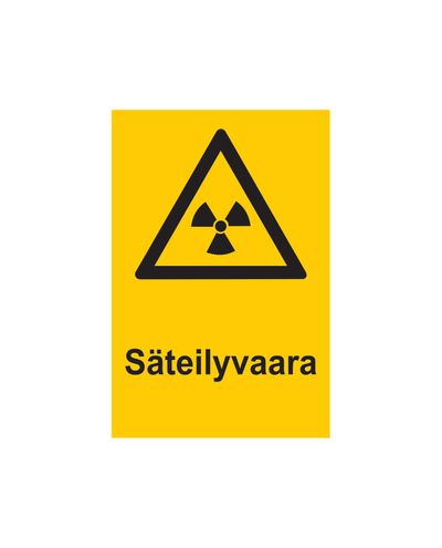 Strålningsrisk, Klistermärke, 200x300 mm