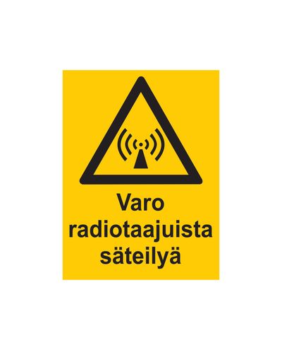 Se upp för radiofrekvent strålning, Klistermärke, 200x300 mm