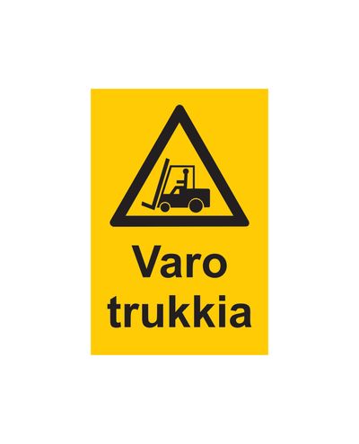 Se upp för gaffeltruckar, klistermärke, 200x300 mm