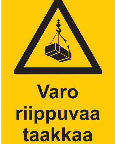 Se upp för rörliga kranlaster, Dekal, 200x300 mm