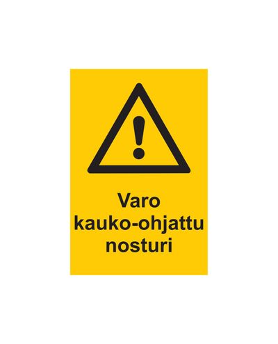 Se upp, fjärrstyrd kran, klistermärke, 200x300 mm