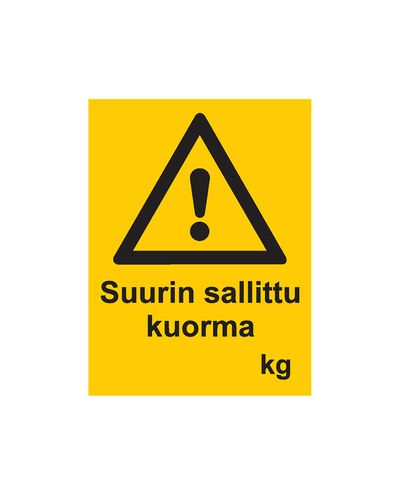 Maximal tillåten belastning, Dekal, 200x300 mm