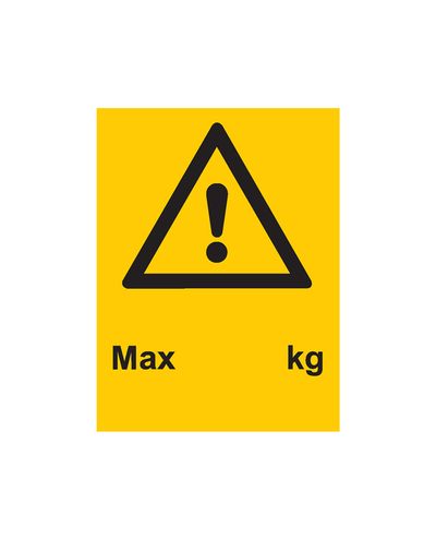 Max kg, Klistermärke, 200x300 mm