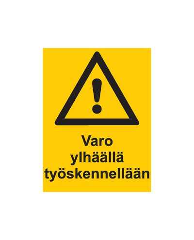 Var försiktig när du arbetar ovanför, Klistermärke, 200x300 mm