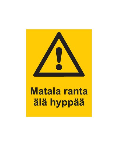 Grunt vatten, hoppa inte, klistermärke, 200x300 mm