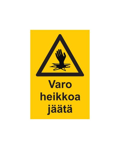 Se upp för svag is, Klistermärke, 200x300 mm