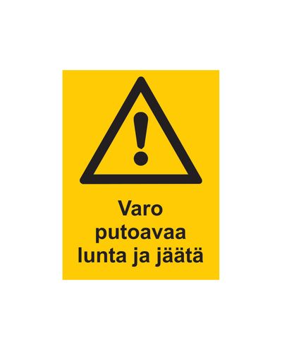 Se upp för fallande snö och is, Klistermärke, 200x300 mm