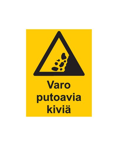 Se upp för fallande stenar, klistermärke, 200x300 mm