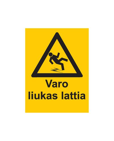 Se upp för halt golv, Klistermärke, 200x300 mm
