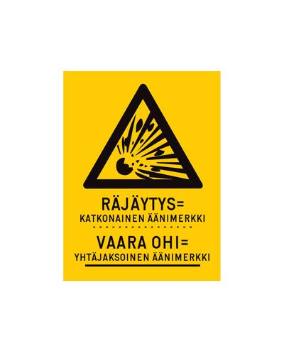 Explosionsfaran över, Klistermärke, 200x300 mm