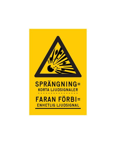 Spränning Faran förbi, Sticker, 200x300 mm