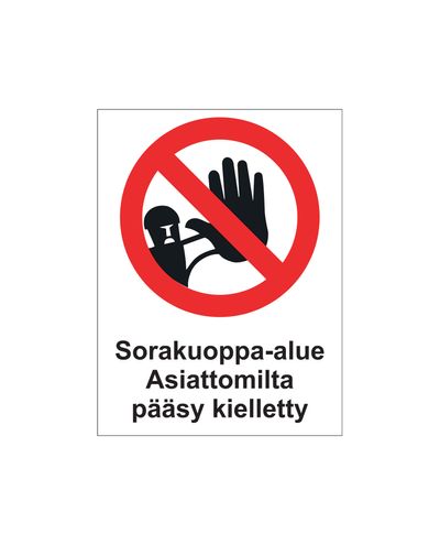 Grusgropsområdet inträde förbjuden, Dekal, 200x300 mm