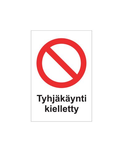 Ingen tomgång, klistermärke, 200x300 mm