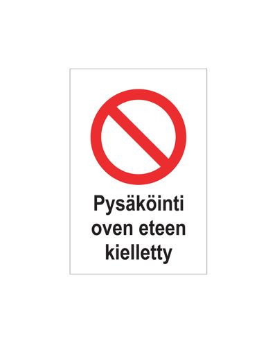 Parkering förbjuden framför dörren, Klistermärke, 200x300 mm