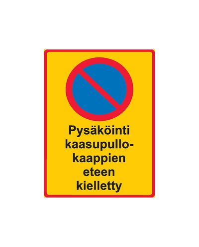 Parkering förbjuden framför gasflaskskåp, Dekal, 200x300 mm