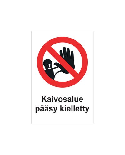 Inträde i gruvområde förbjudet, klistermärke, 200x300 mm