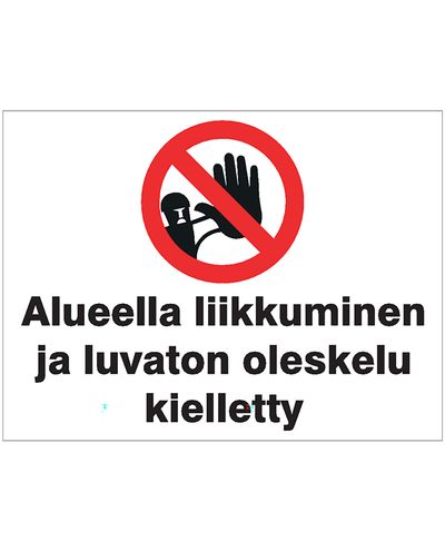 Ingen rörelse i området, Plast 1mm, 400x300 mm