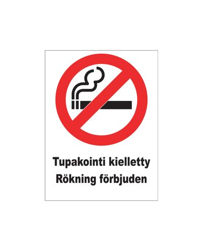 Rökning förbjuden svensk, klistermärke, 200x300 mm