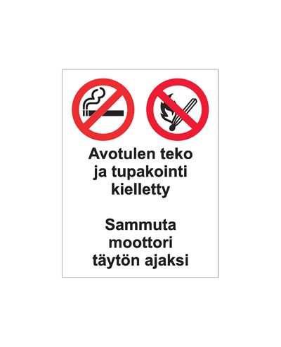 Öppen eld och rökning förbjuden, Klistermärke, 200x300 mm