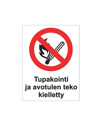 Rökning och öppen låga förbjudna, Klistermärke, 200x300 mm