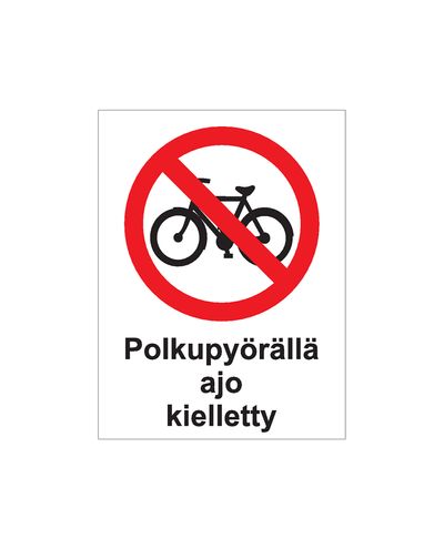 Cyklar ej tillåtna, Klistermärke, 200x300 mm