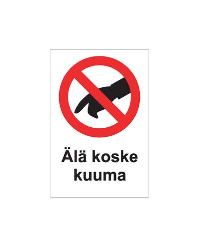 Rör inte vid hett, klistermärke, 200x300 mm