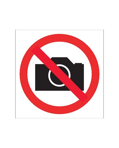 Ingen fotografering, Klistermärke, 200x200 mm