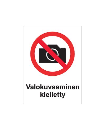 Fotografering förbjuden, Klistermärke, 200x300 mm