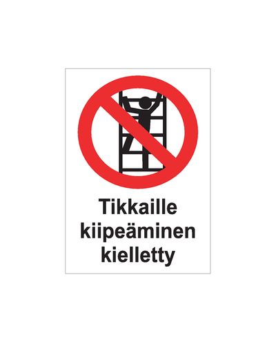 Ingen klättring på stegar, klistermärke, 200x300 mm