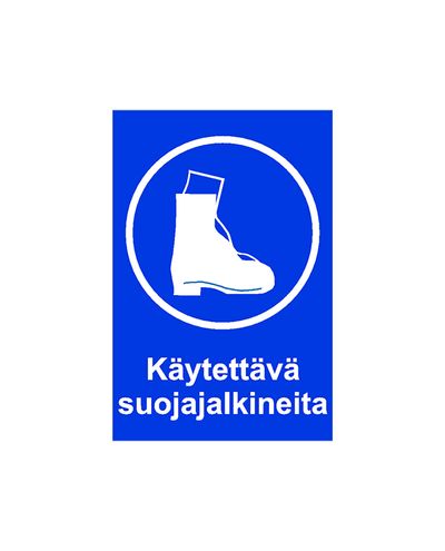 Använd skyddsskor, Klistermärke, 200x300 mm