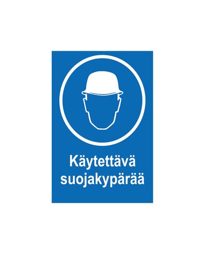 Använd skyddshjälm, klistermärke, 200x300 mm