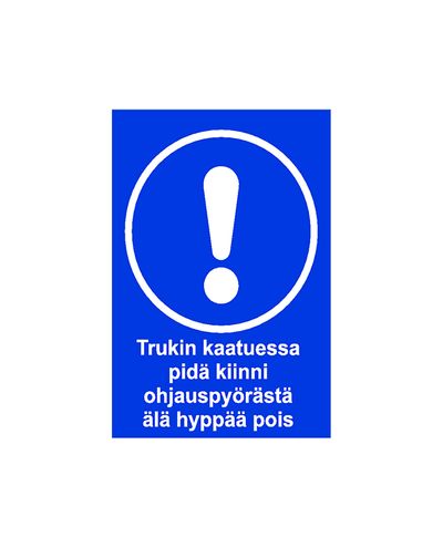 När en gaffeltruck välter, Klistermärke, 200x300 mm