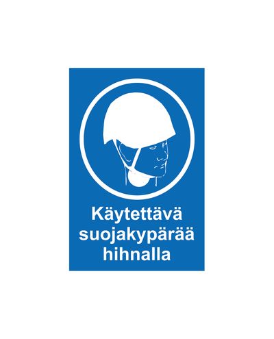 Använd skyddshjälm med rem, klistermärke, 200x300 mm Använd skyddshjälm med rem, klistermärke, 200x300 mm