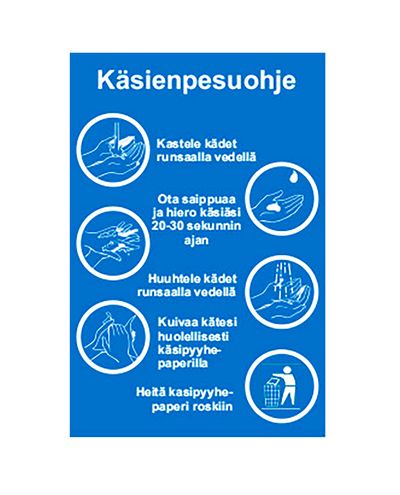 Handtvättinstruktioner, klistermärke, 400x300mm Handtvättinstruktioner, klistermärke, 400x300mm