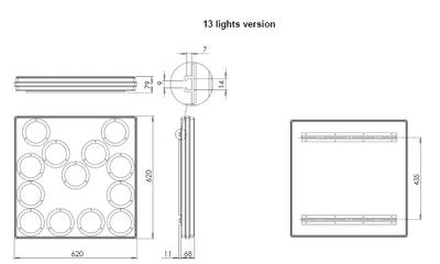 LED-skylt med pil 12-24 V, 70x70 cm LED-skylt med pil 12-24 V, 70x70 cm