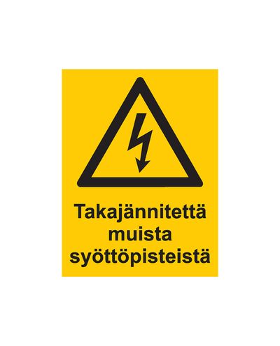 Motspänning från andra matningspunkter, Dekal, 200x300 mm