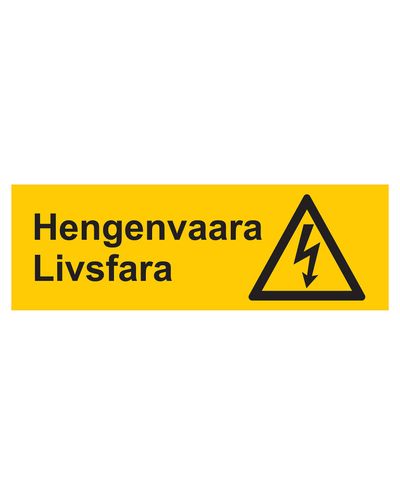 Livsfara livsfara, Klistermärke, 400x200 mm
