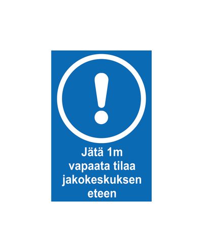Lämna 1 m fritt utrymme för distributionscentral, Klistermärke, 200x300 mm