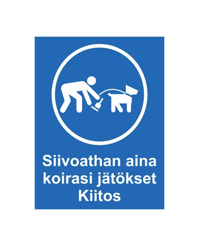 Städa alltid upp efter din hunds avföring, knäböj, Ibond, 200x300mm