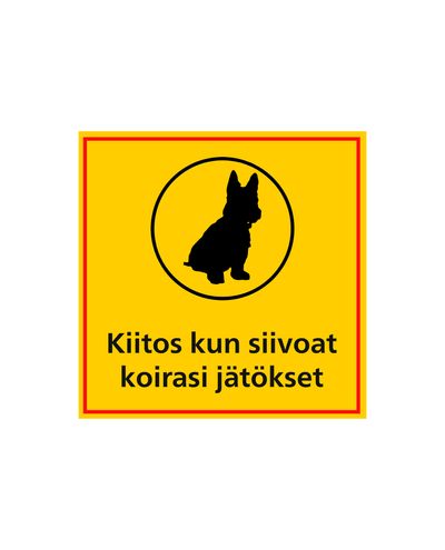 Tack för att du städar upp efter din hund, klistermärke, 200x200mm