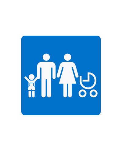 Familjeplats, klistermärke, 200x200mm