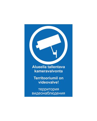 Kameraövervakning Estland Ryska, Klistermärke, 200x300 mm