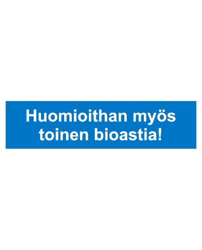 Observera även den andra biobehållaren, klistermärke, 400x200 mm