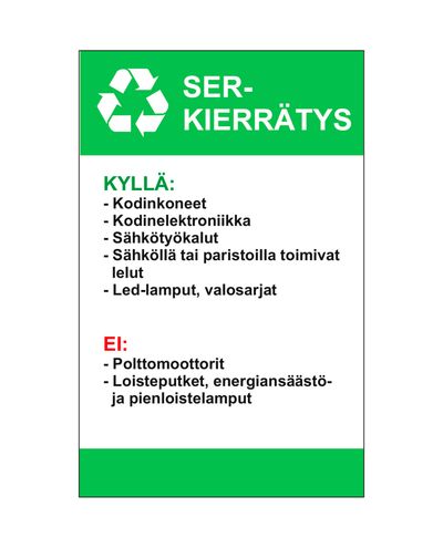 SER-Återvinningsinstruktioner, Ibond, 200x300mm
