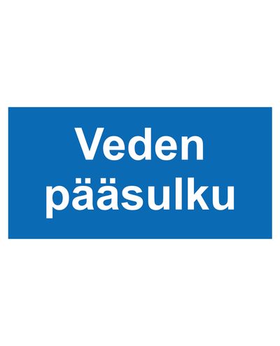 Avstängning för vattenledning, Dekal, 400x100 mm