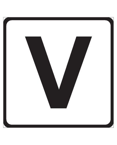 V, Klistermärke, 300x300 mm
