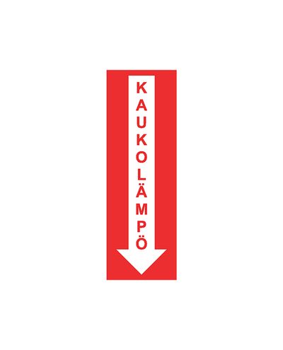Fjärrvärme, Klistermärke, 50x150 mm