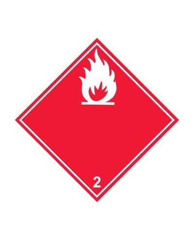 Klass 2 Brandfarliga gaser, Plast 1mm, 300x300 mm
