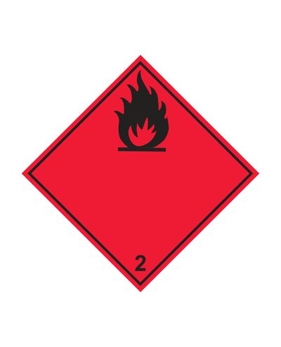 Klass 2.1 Brandfarliga gaser, Klistermärke, 100x100 mm